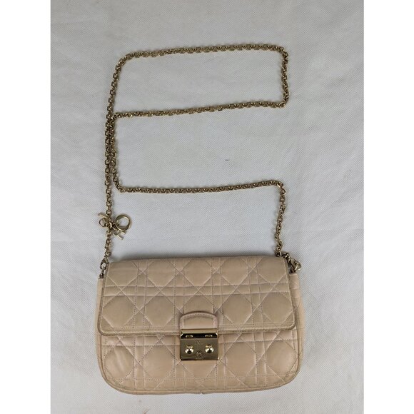 Authentic Christian Dior Miss Promenade Wallet Leather Crossbody Bag Beige. - Picture 1 of 13